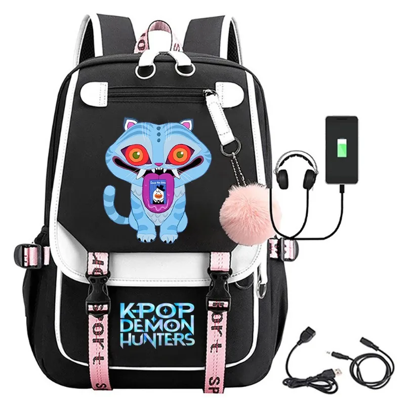 

KPop Demon Hunters Kawaii cartoon patterned backpack anime merchandise small gift