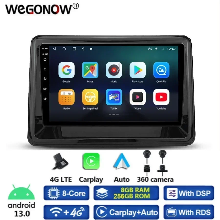 360 Panoramic Camera 8GB+256GB Android 13.0 Car DVD Player GPS Map WIFI Bluetooth 5.0 RDS Radio For Toyota Noah R80 2014 - 2020