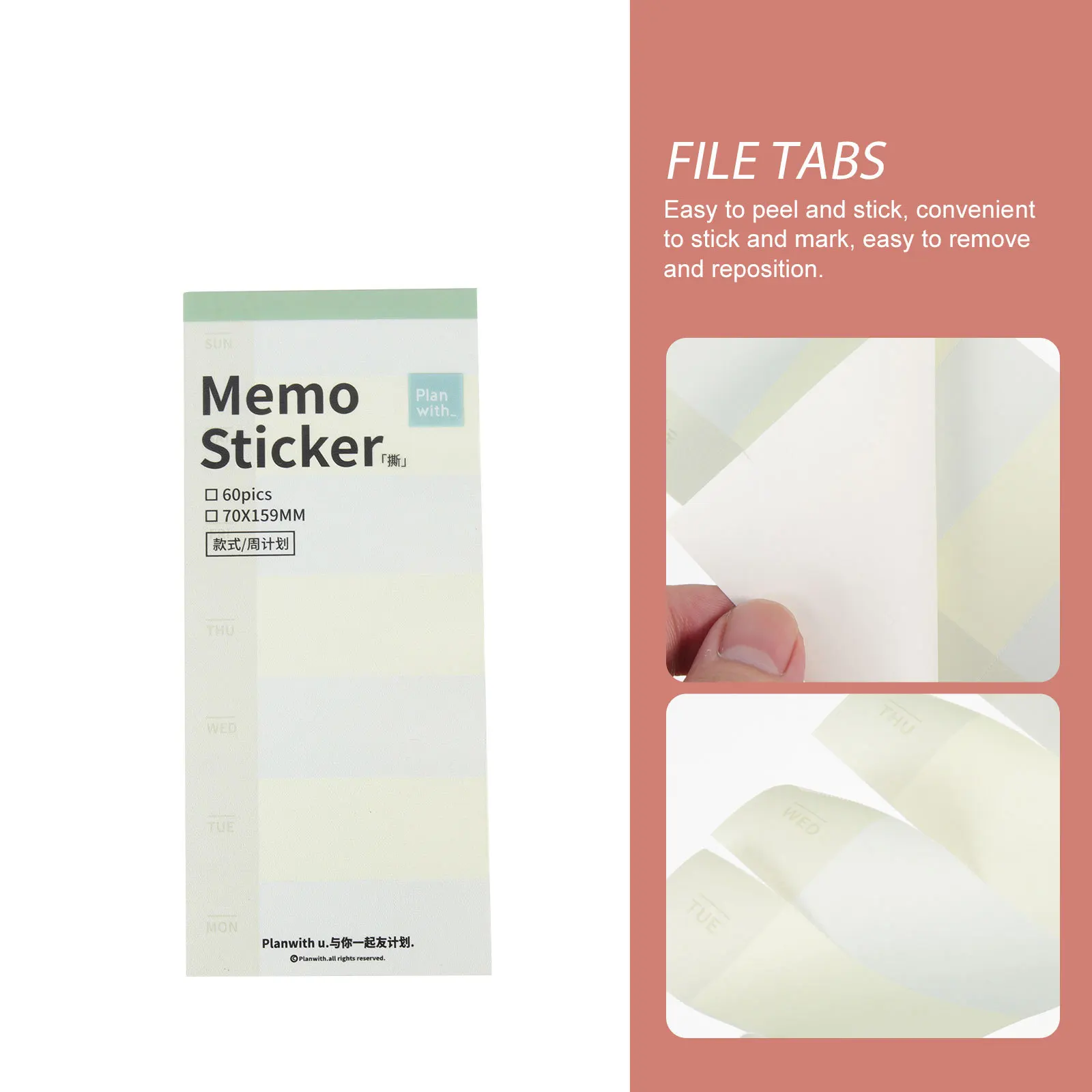 Piano settimanale Adesivi memo multiuso Decalcomanie autoadesive per etichette con note strappabili per adesivi memo per uso ufficio studio