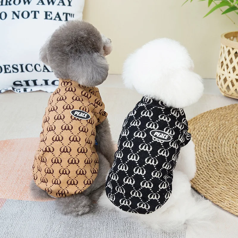 Love Heart Dog Clothes Knitted Solid Color Sweaters Dogs Clothing Fashion Kawaii Casual Warm Costume Autumn Winter Ropa Perro