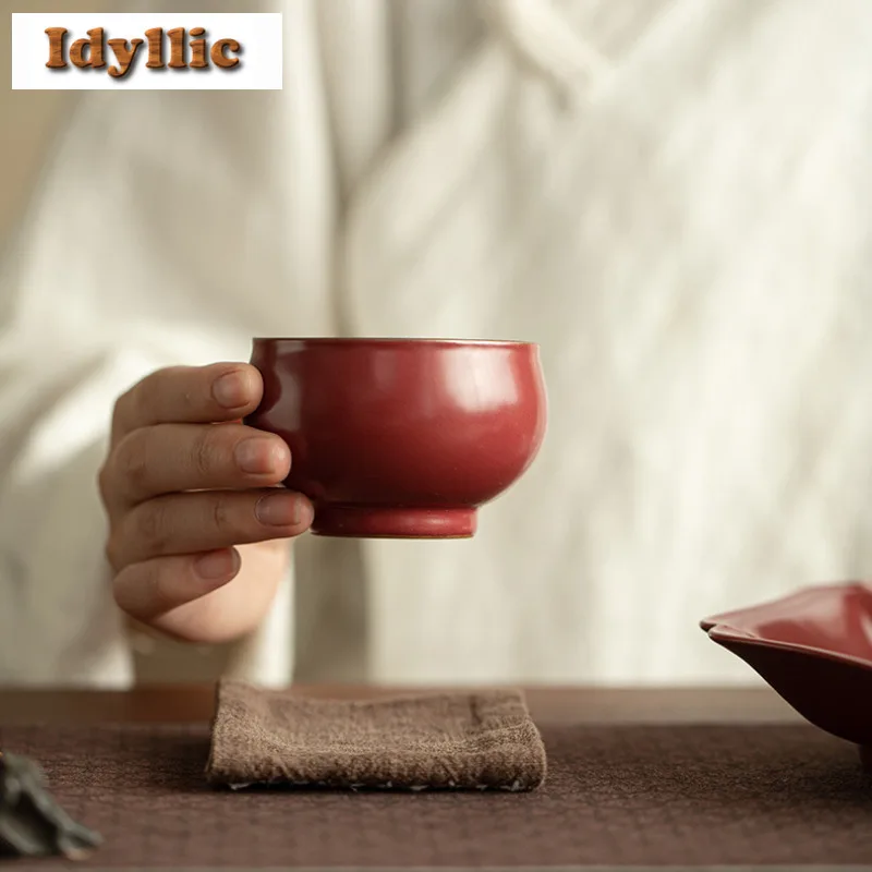 

100 мл красная чайная чашка Forbidden City, роскошная чайная чаша, кружка, чашка с ароматом для дегустации чая, чашки Chazhan Master, аксессуары для кафе, украшения