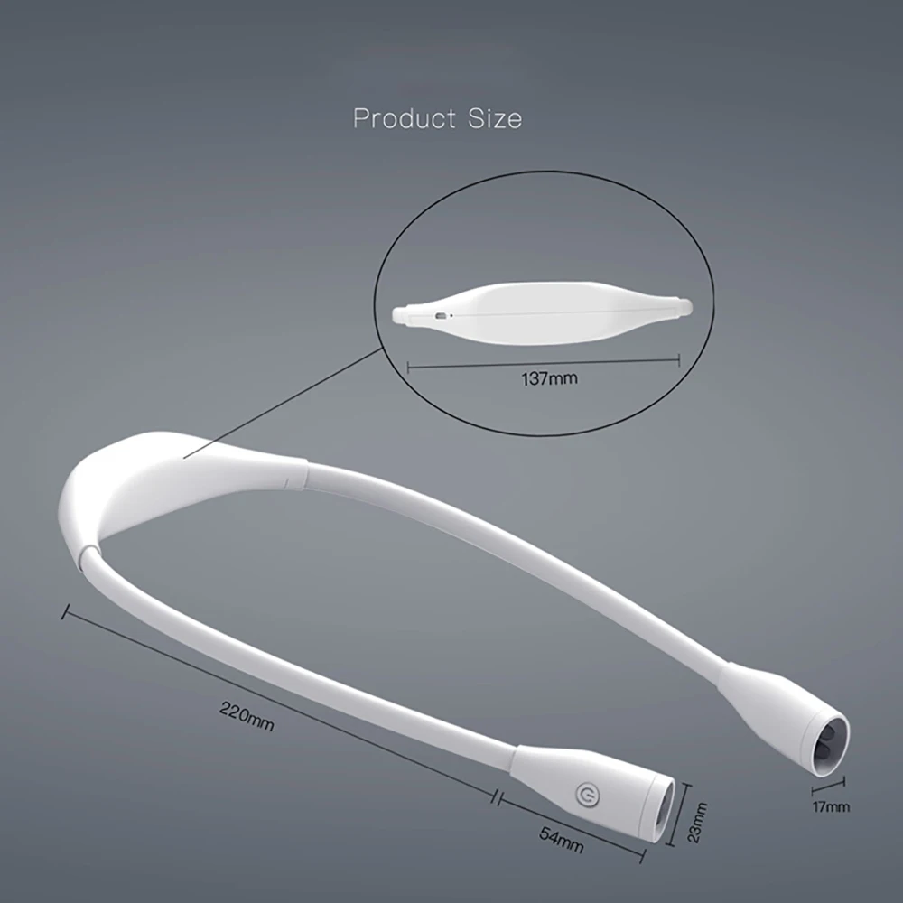 LEDGLE Rechargeable Neck Lamp Reading Lamp LED Night Lights Flashlight Lampe Lightweight Camping Read Lamp BBQ USB Booklight