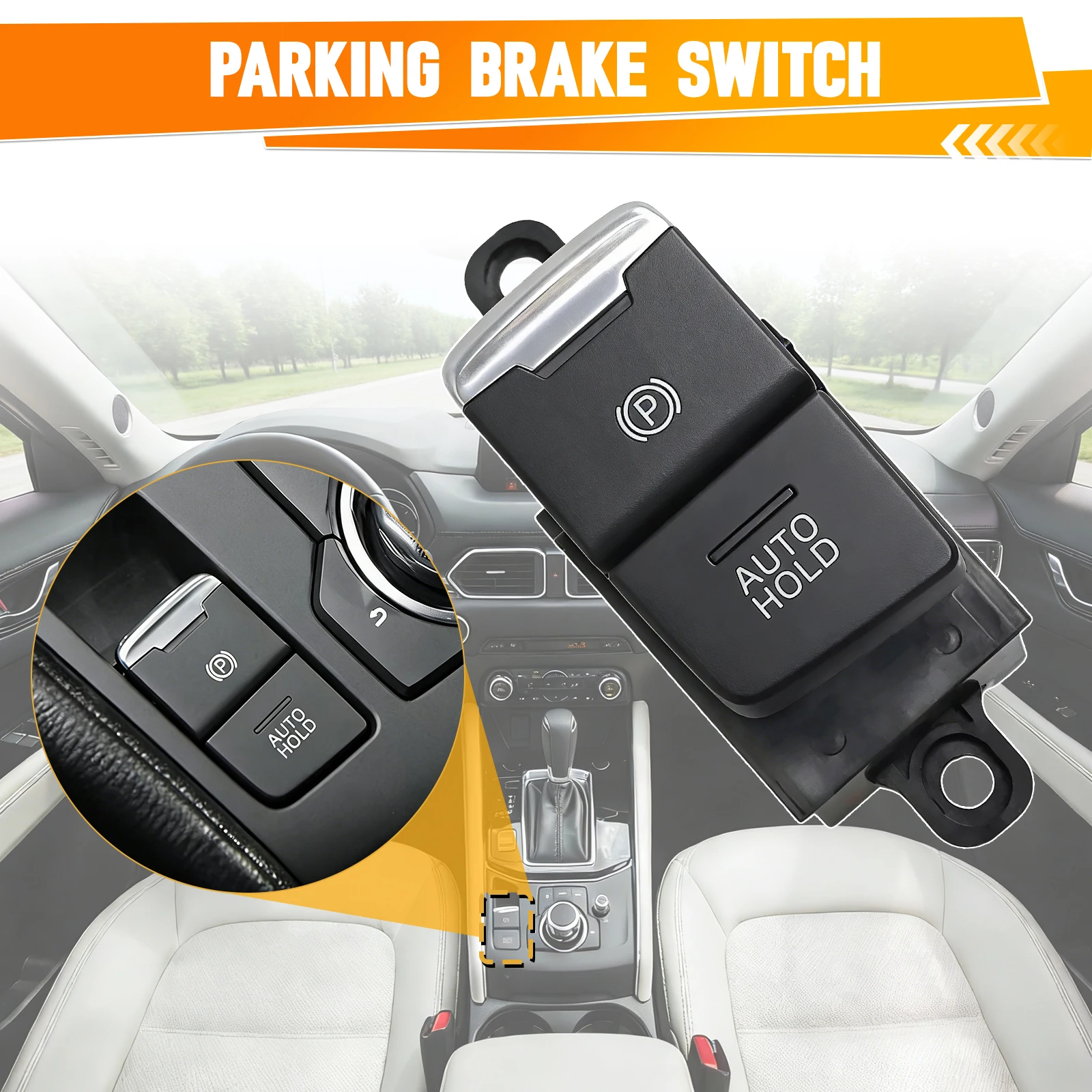 KD2W-66-EP0 KD2W66EP0A Car Electronic Handbrake Parking Brake  Switch Auto Hold Control Button For Mazda CX-5 2017-2021 LHD
