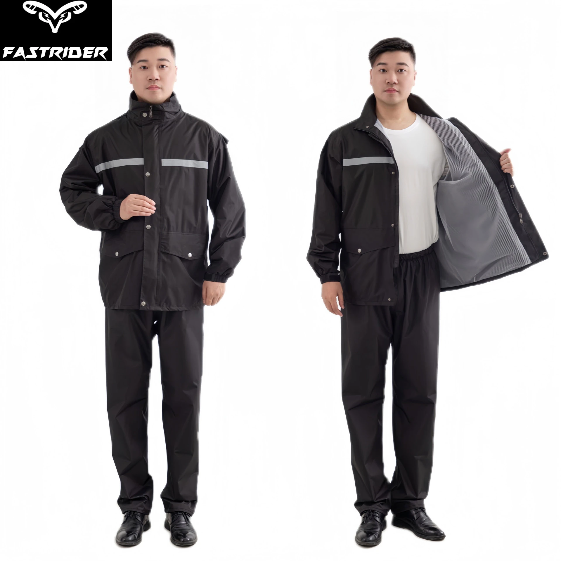 Conjunto de chubasquero y pantalones de lluvia para hombre y mujer, abrigo reflectante para montar en motocicleta, antitormenta, de cuerpo completo, para exteriores