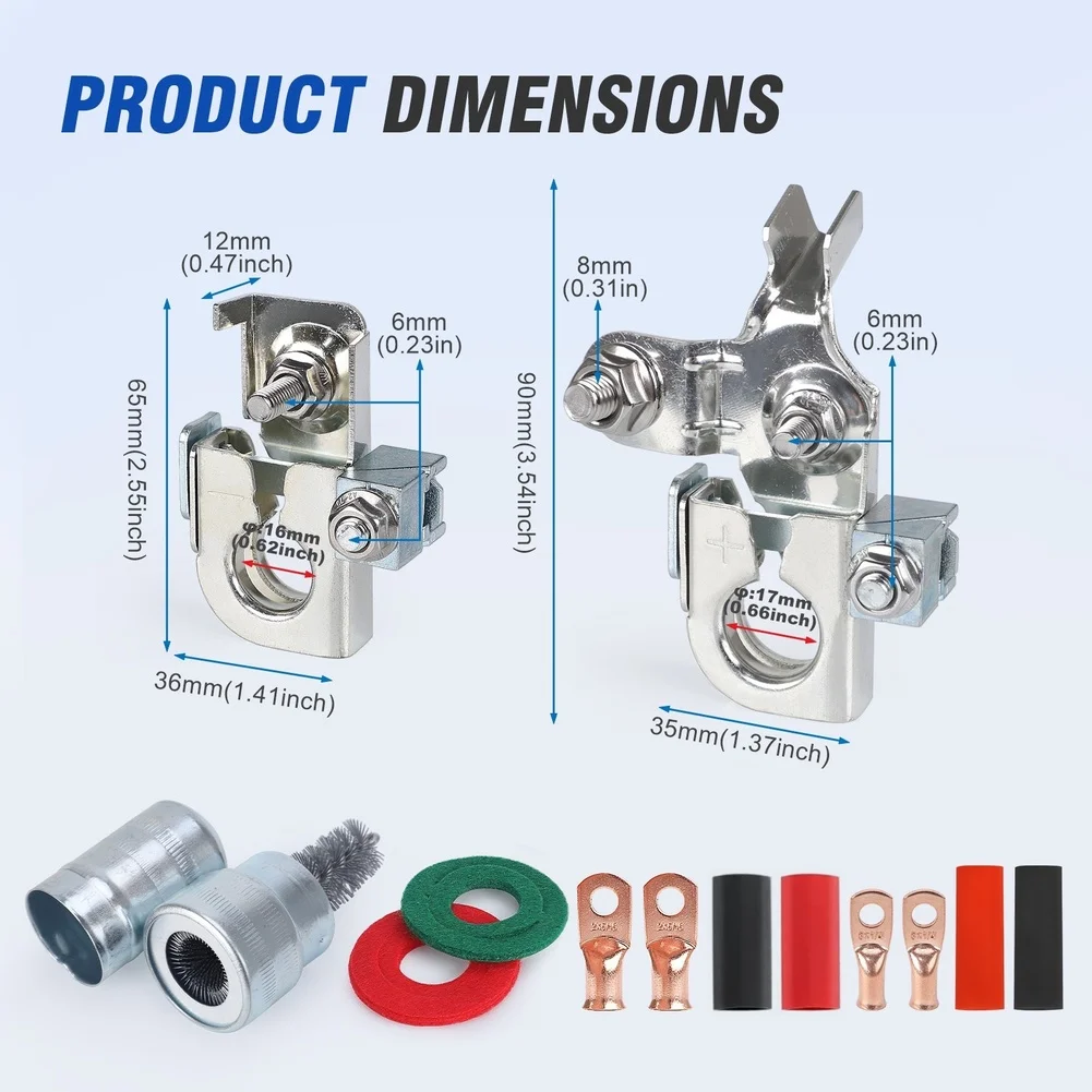 

Direct Replacement Battery Terminal Set for Ford F150 2011 2017 2011 2014 For Lincoln MKX 2011 2015 with Cleaning Brush