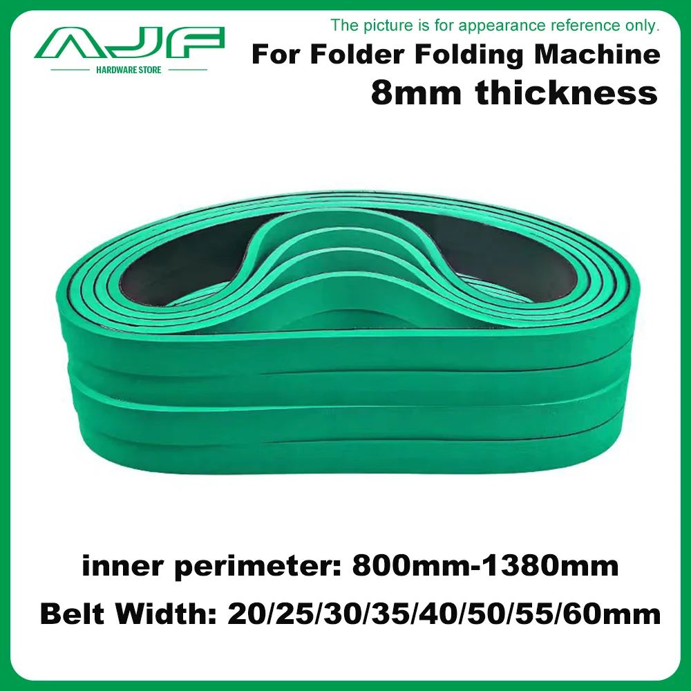 8.0mm Thickness Green/Wear-Resisting Rubber Conveyor Belt for Folder Folding Machine. Feeder Belt For Folder Gluer Machines