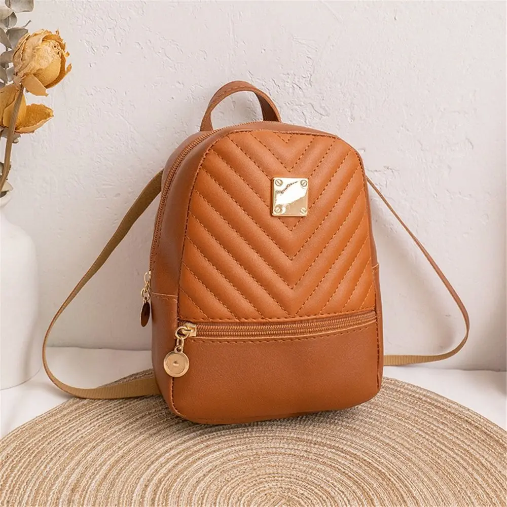 New Small Backpack Women Shoulder Bags Diamond Grids PU Leather Bag Fashion School Bags Casual Rucksack