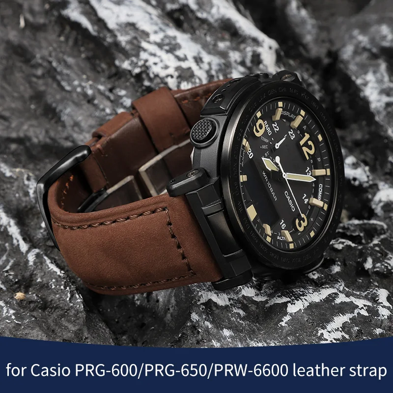 Для серии Casio PROTREK PRG-600/PRG-650/PRW-6600 ремешок для часов из воловьей кожи для PRW-60YT PRW-70/50/30 спортивный браслет на открытом воздухе 24