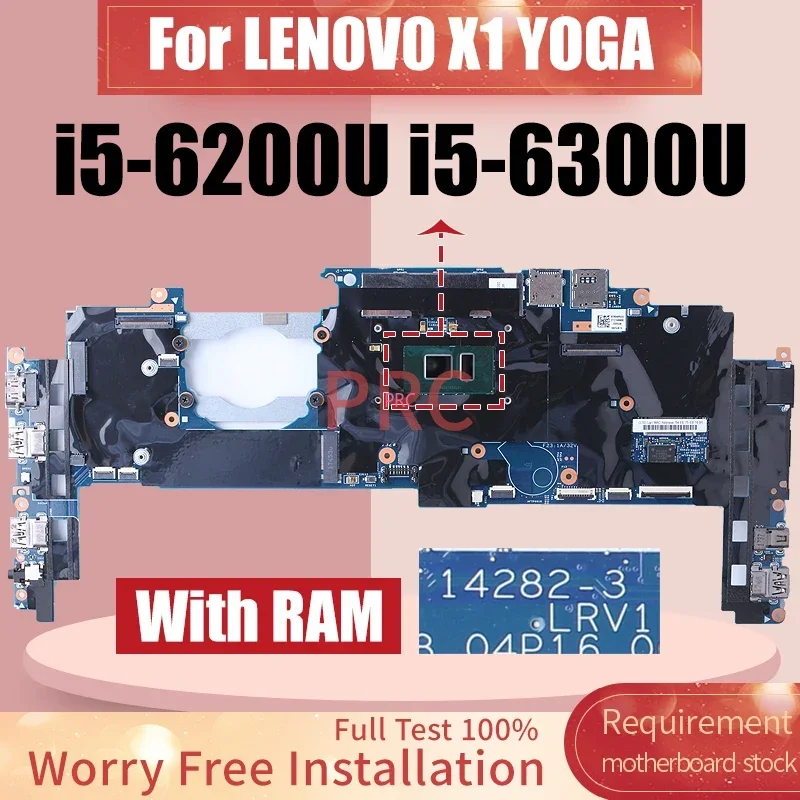 

For Thinkpad X1 YOGA 1st Gen /X1 Carbon 4th Gen Laptop Motherboard 14282-2M 14282-3 With i5 CPU 8GRAM Notebook Mainboard Tested