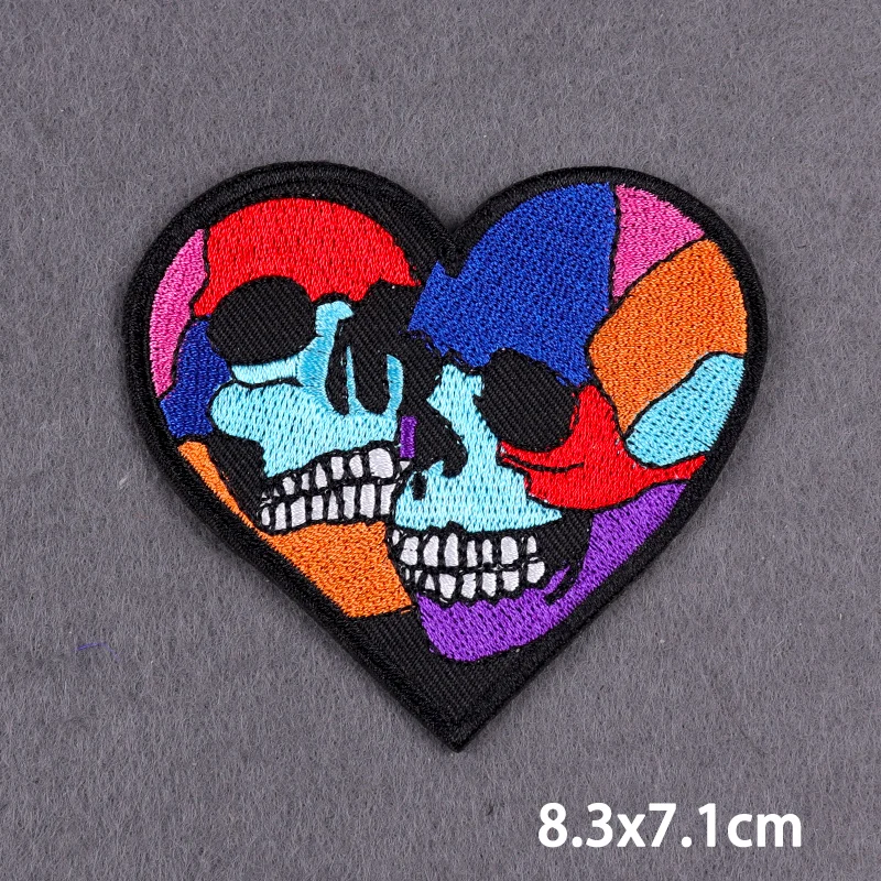 Stay Focused Fusible Patches Hippie Bügelpatches für Kleidung Punk Totenkopf Stickerei Patches für Jeans/Jacken Spezielle Abzeichen DIY – Detail 29