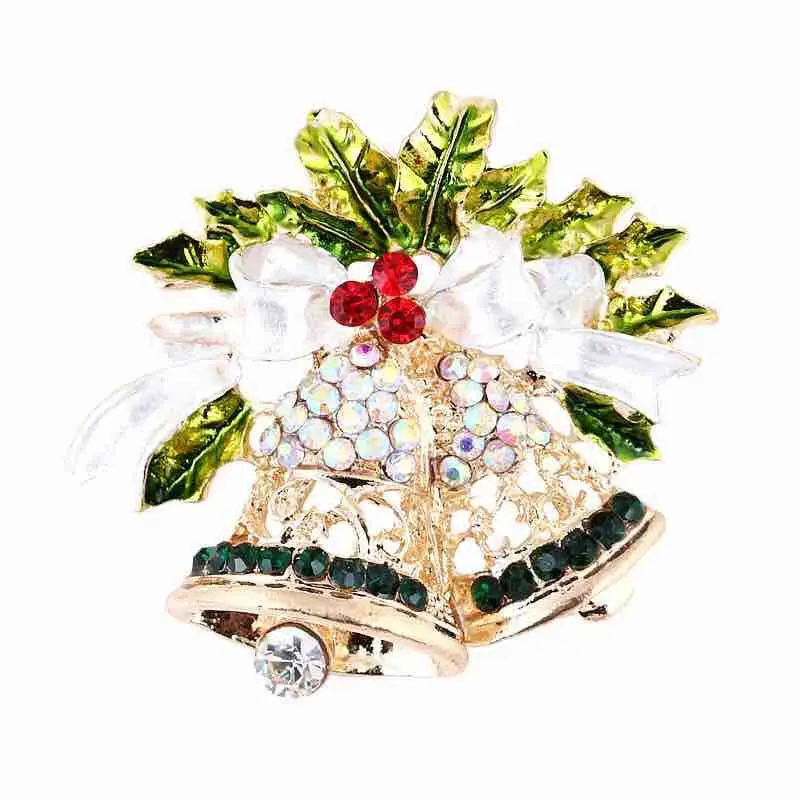 Fashion Simple Christmas Enamel Bell Brooch Women Men Clothing Pins Jewelry