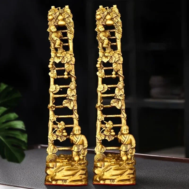 Wealth and Lucky Ladder Ascending Step By Step Decoration All Copper Ladder Home Living Room Decor Craft