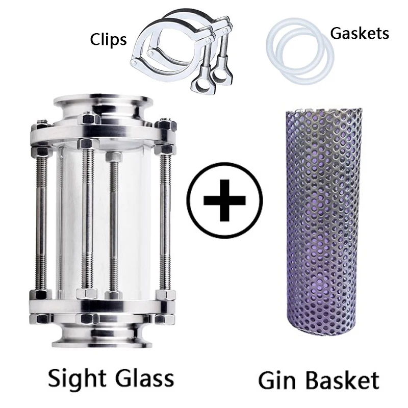 Tubo de 51 mm de diámetro exterior de acero inoxidable 304 para mirilla y filtro de ginebra para columna de destilación Juniper Putting
