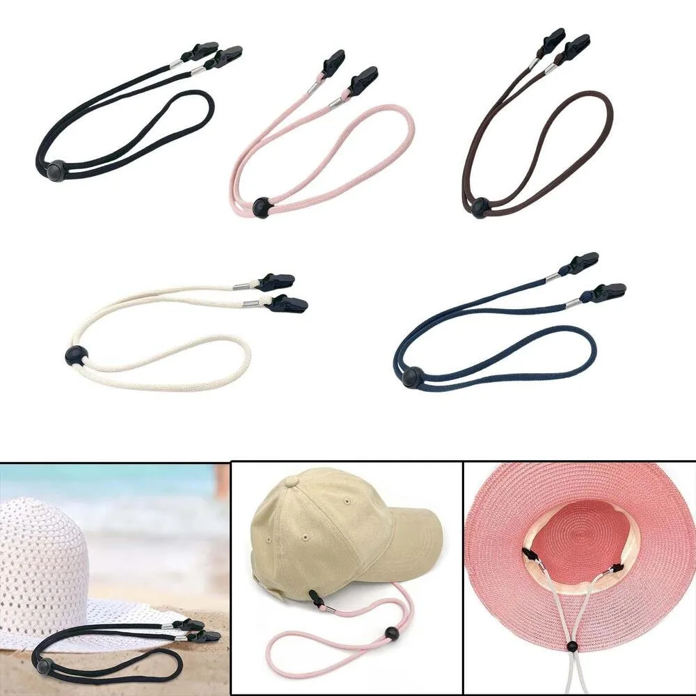 New Windproof Elastic Sun Hat Strap Anti-drop Hat Wind Rope Anti-lost Mask Lanyard Hook Clips Adjustable Removable Hat Chin Cord