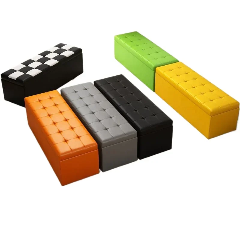 Clothing store sofa bench storage fitting room rest shoe store shoe change strip footstool leather pier