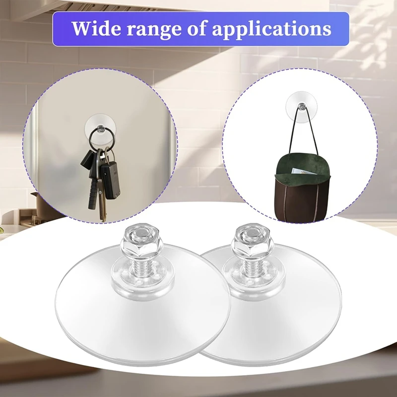 Y42A-8 Pack Clear PVC Sucker Pads Thickened Sucker Suction Cups With M6 X 14 Thread Screw Extra Strong For Bathroom Kitchen