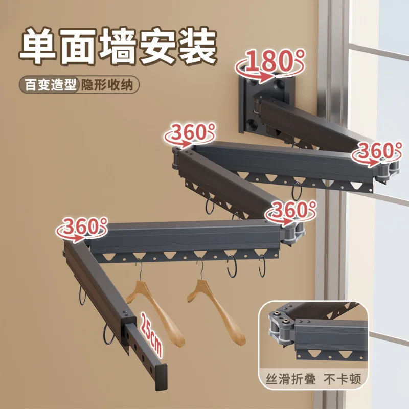 Foldable rod shower curtain set Invisible bathroom partition Waterproof toilet punching High-grade dry and wet shower separation