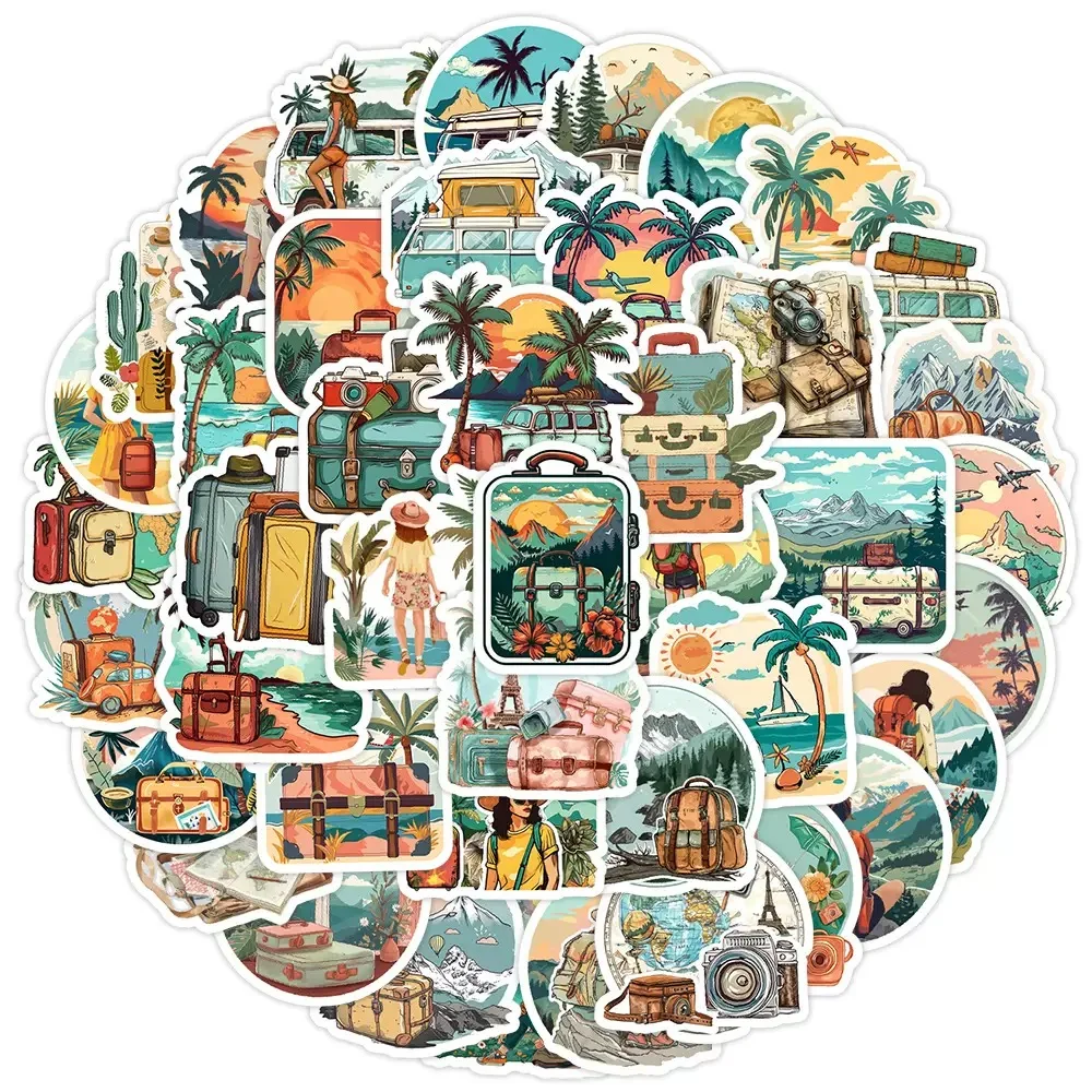 

10/50PCS Outdoor Camping Graffiti Stickers Aesthetic Hiking Travel Luggage Phone Water Bottle Skateboard Motorcycle Car Sticker