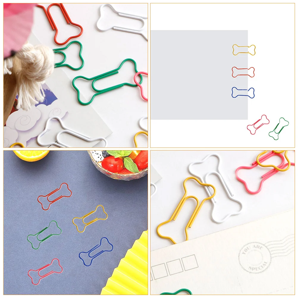 Animal Pin Bone Paper Clip Office Child Bookmarks for Kids Clips Shaped 300X160X015CM Pet Coated Steel Wire