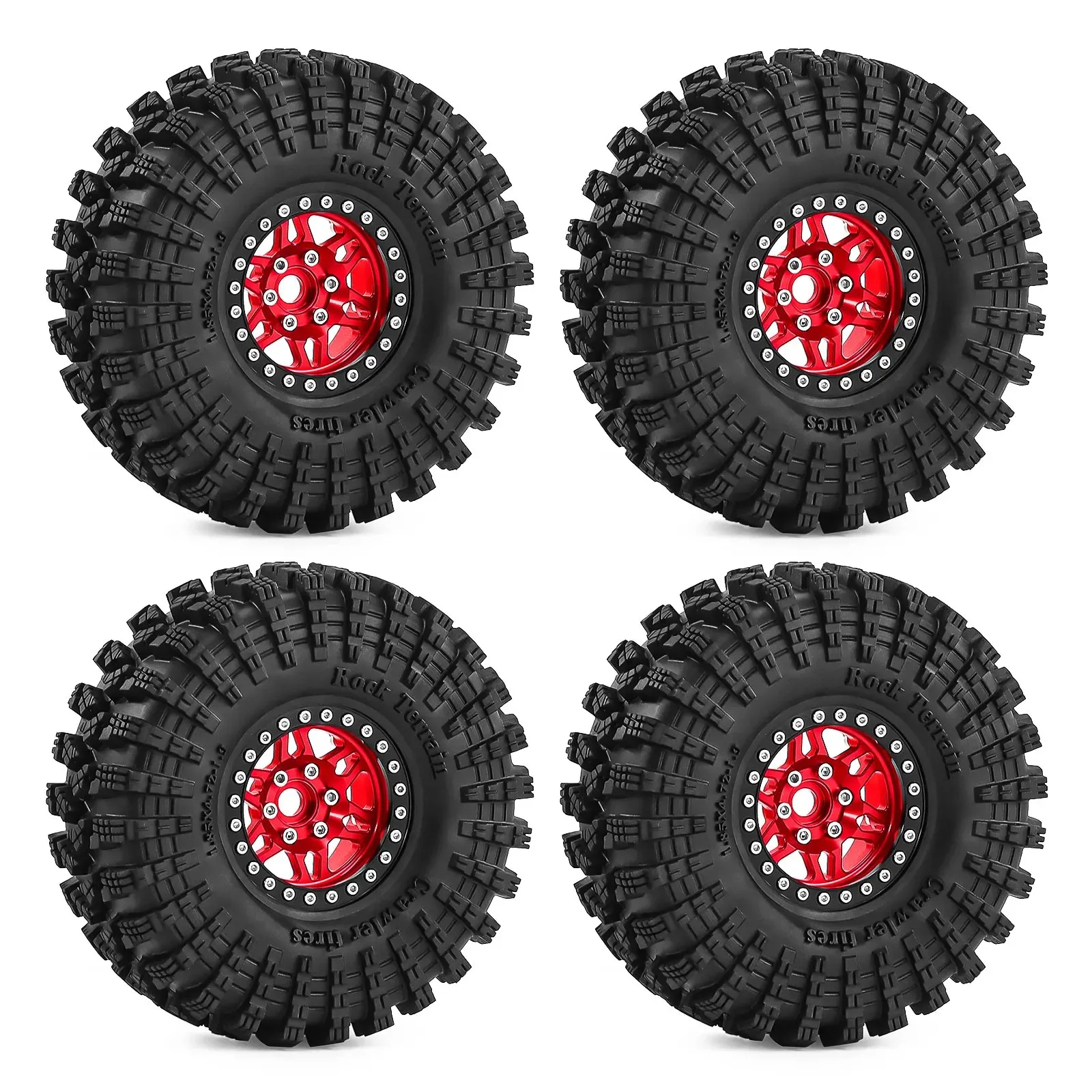 

1.9 Inch Beadlock Wheels Tires Set 12mm Hex Heavy Duty Upgrade Parts for TRX4 SCX10 Capra Axial SCX24 Traxxas Enduro RC Crawler