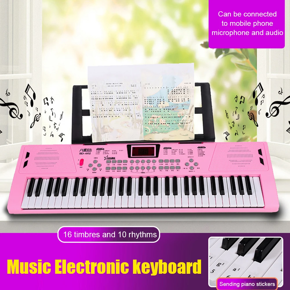 61 Keys USB Digital Keyboard Piano Professional Children\'s Electronic Piano Portable Kid Toy Electronic Organ Musical Instrument