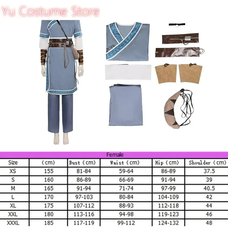 كاتارا الصورة الرمزية تأثيري حلي موحدة أعلى السراويل معصمه آخر Airbender الخيال ملابس هالوين كرنفال حفلة البدلة 5 ؛ c ، 8