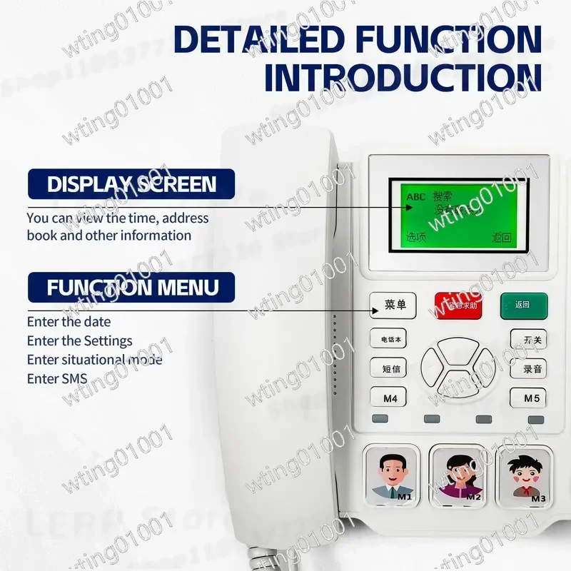 for Full Netcom 4G Wireless Card Phone for Unicom Tietong Telecom Radio TV Landline Elderly Home Use Simple Operation