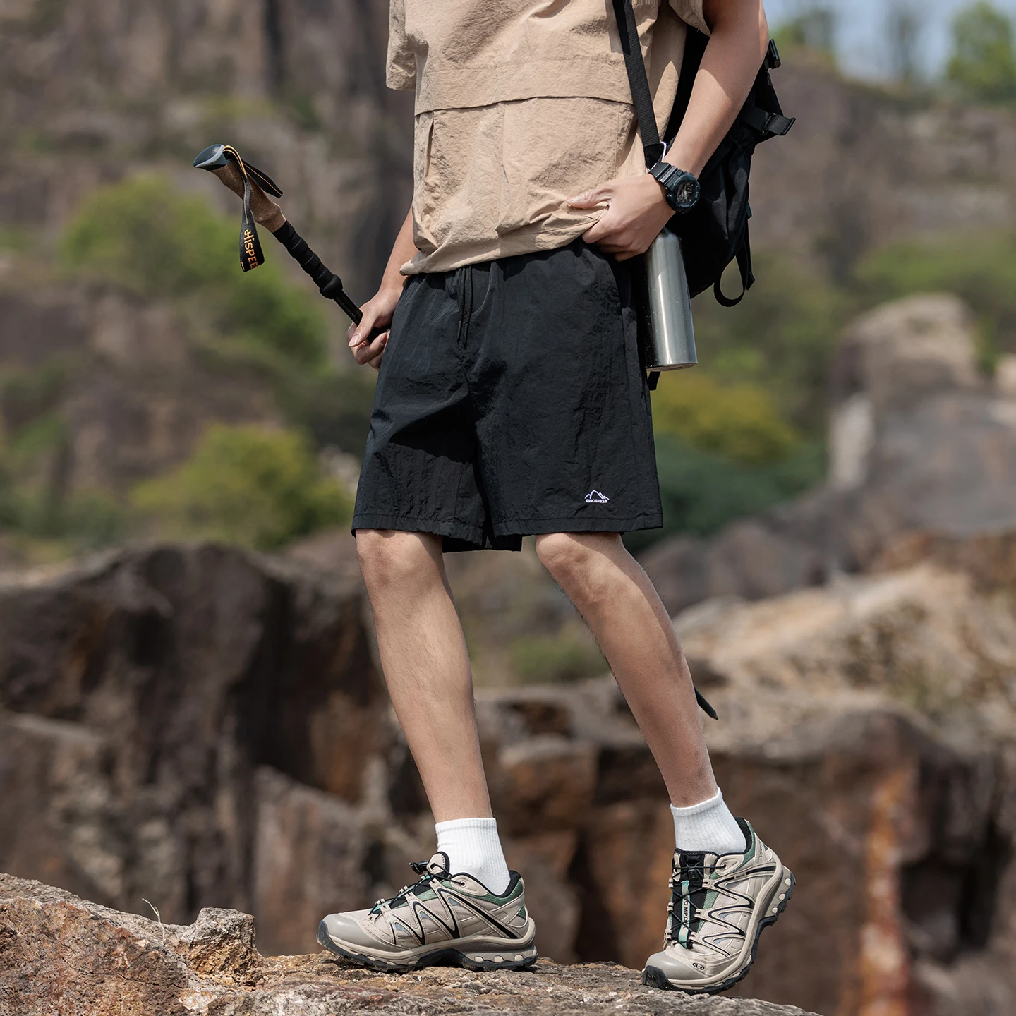 Men's Outdoor Hiking Cargo Shorts Summer Running Fitness Loose Quick-Drying Sports Shorts Men Travel Shopping Casual Shorts