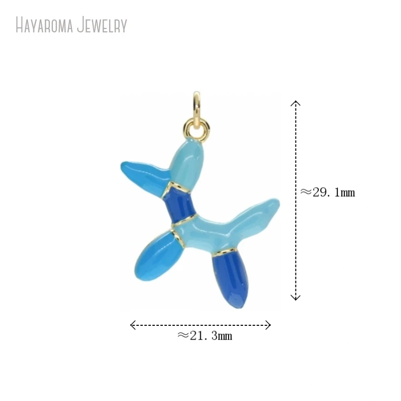 

5Pcs Enamel Jewelry Animal Animals Puppy Blue Metal Copper Gold Color Wholesale Pendant