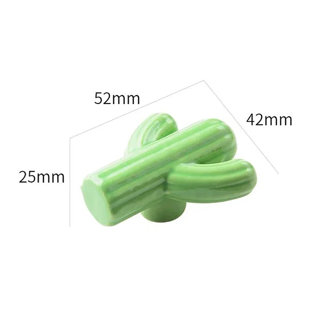 

10Pcs/Sets Creative Ceramic Handle Modern Kids Room Handle Cactus Ceramic Cabinet Wardrobe Drawer Knob Furniture Door Pulls