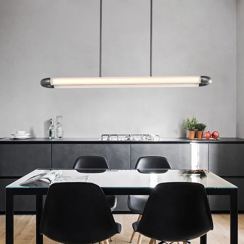 Italian minimalist personalized long dining pendant light, modern designer, conference room, office, study room, LED light