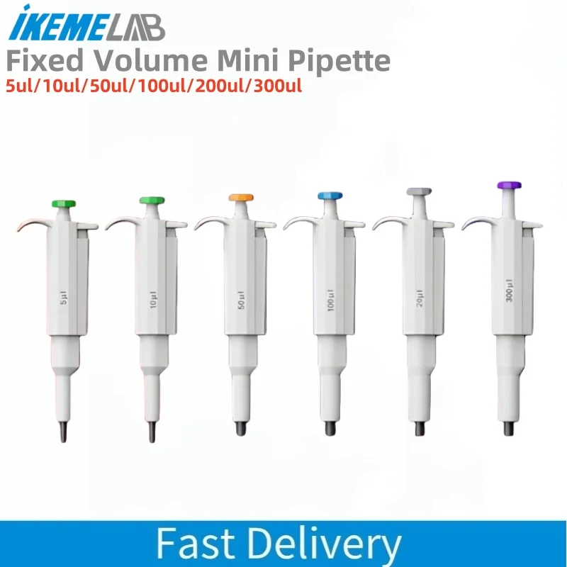

IKEME 1pcs Fixed Volume Mini Pipette High Accurate Single-Channel Micropipette 5/10/50/100/200ul/300ul Lab Pipettor for School