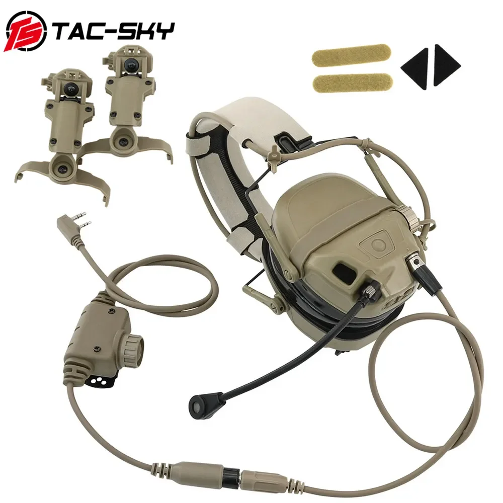 

TAC-SKY AMP Tactical Communication Headset Helmet Pickup Noise Reduction Airsoft Shooting Headset with Tactical ARC Rail Adapter