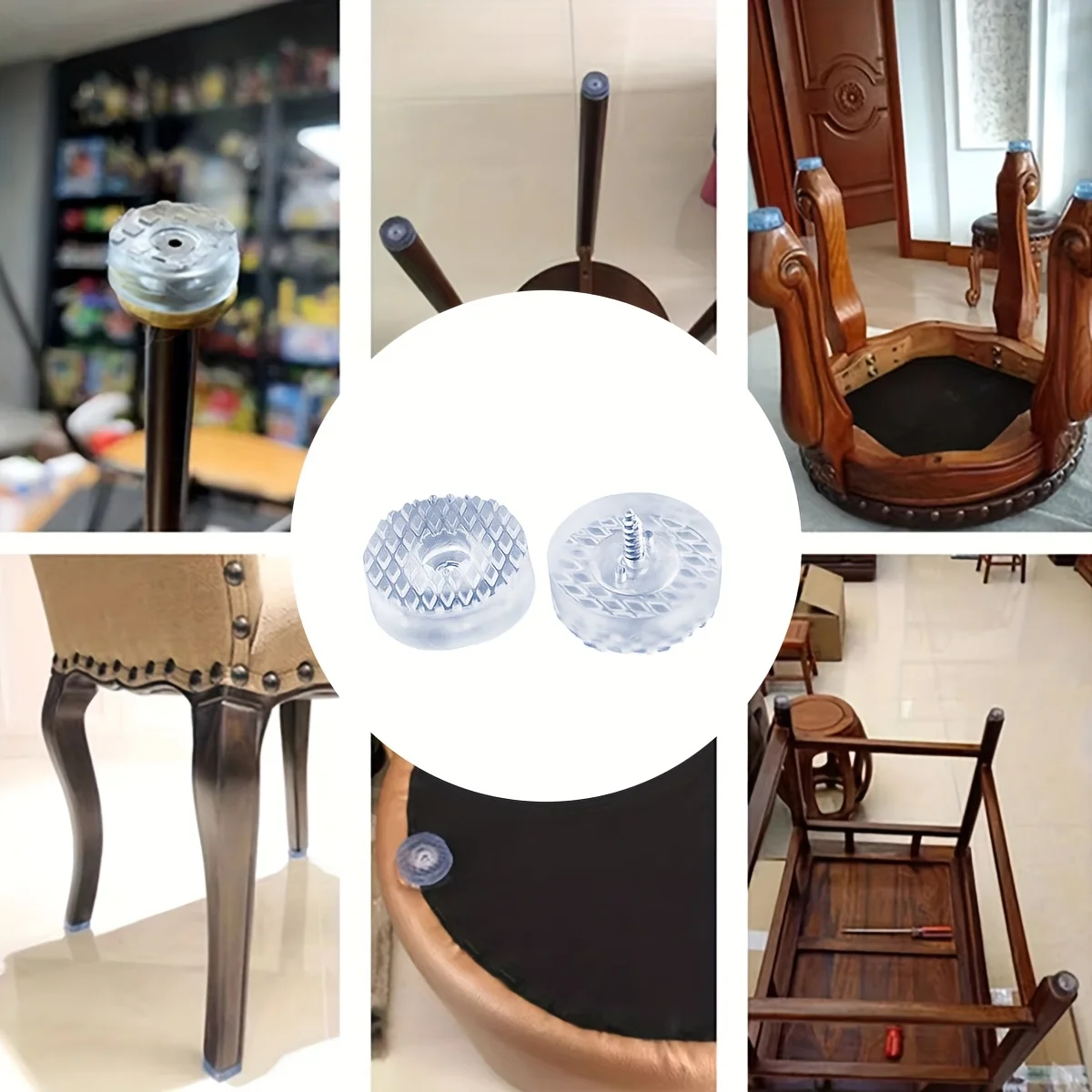 20 قطعة منصات الساق الأثاث سيليكون الارتفاع رفع منصات عدم الانزلاق أريكة البراز الجدول الساق منصات المطاط الشفاف منصات لينة مع الأظافر #4