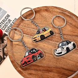 JDM Car Keytags Strap Keychian Emblem Acrylic Racing JDM Car Keychain Key Chain With Steel Spring Clip Lanyard For Toyota Honda