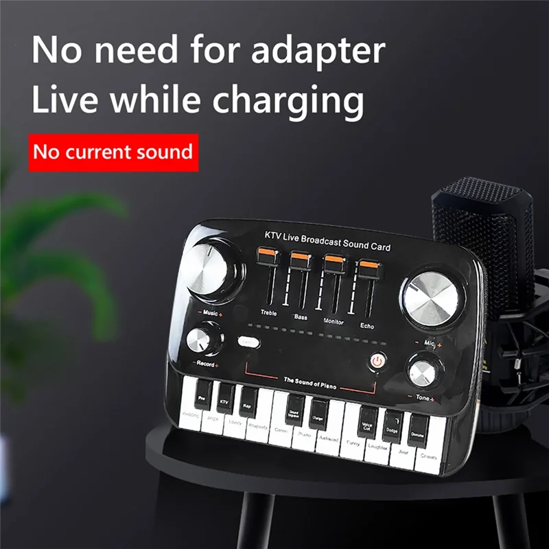 

【Must-Haves】KTV Live Broadcast Sound Card Audio Recording Desktop Singing Wireless Lossless Transmission Plug And Play Voice Cha