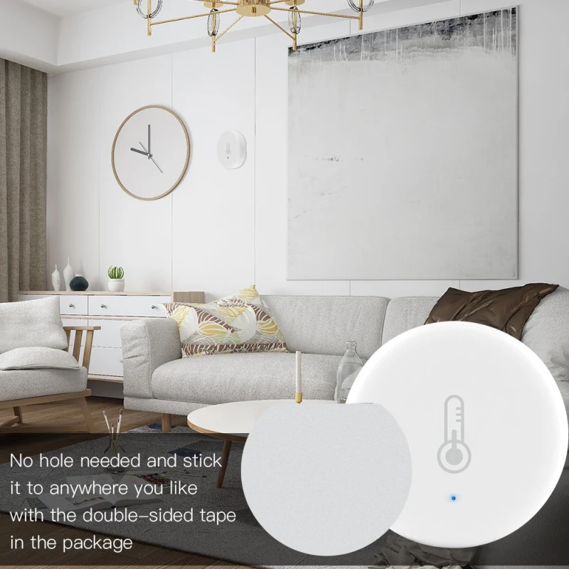 Tuya Zigbee Temperature Humidity Sensor Indoor Hygrometer Thermometer Detector Smart Life Remote Control with Alexa Google Home