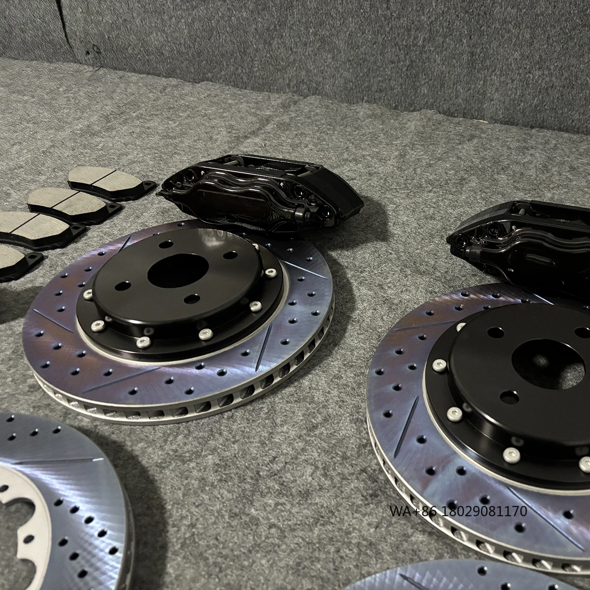 Brake Kit High-Performance Brake Caliper with 4 Pistons Rotor Brake Pad Kit for 15 Inch 16 Inch 17 Inch