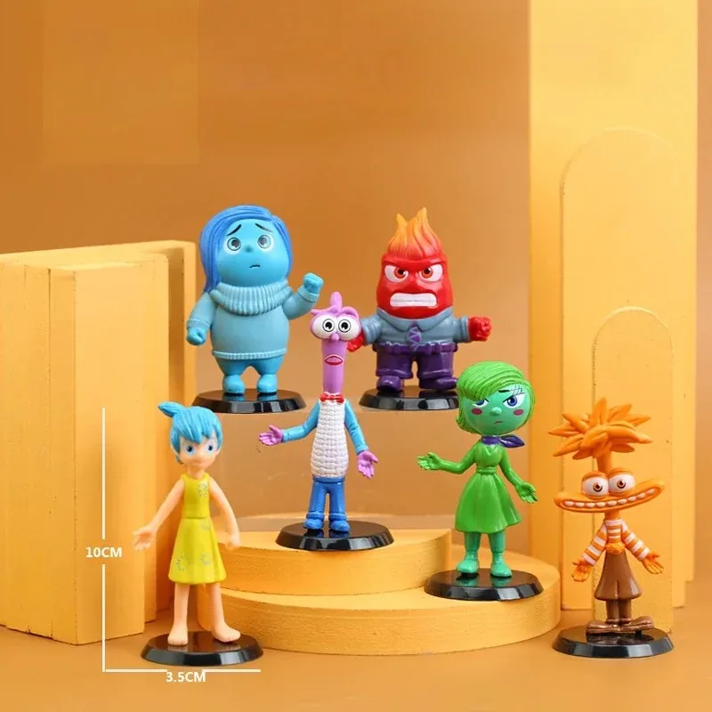 

6pcs New Inside Out 2 Figures Set Anxiety Joy Sadness Anger anime Action Figure Cute Doll Toy Decorative Desk Ornament toys