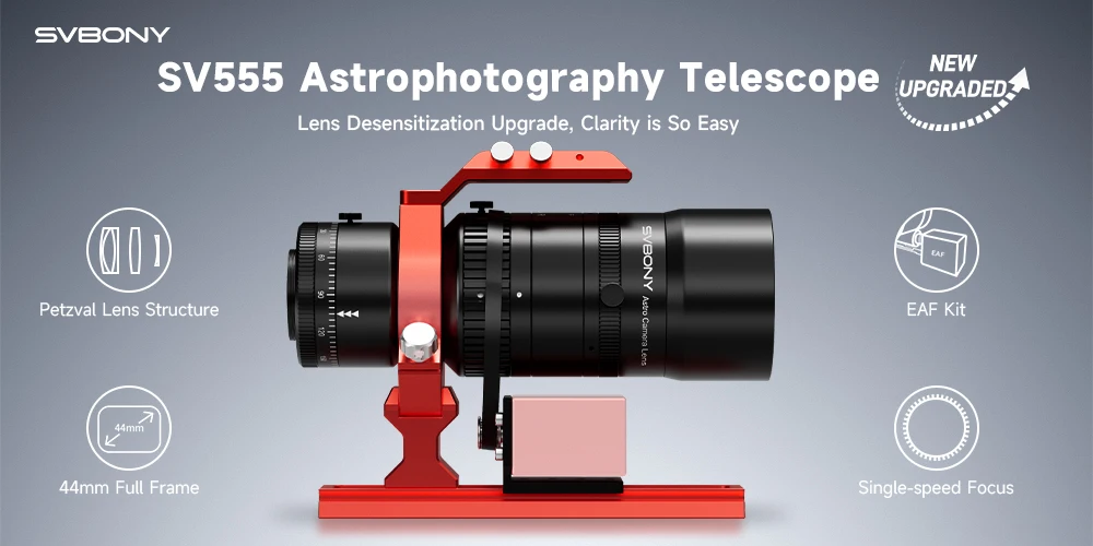 Svbony Neues Upgrade Astrofotografie-Teleskop APO SV555 und SV239 Schwalbenschwanzplatte Rot für Astrofotografie – Detail 1
