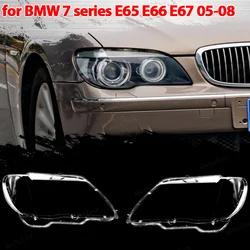 Car Headlamp Cover Headlight Lens Glass Cover Lampshade Bright Shell Covers For BMW E65 E66 E67 2005-2008 facelift Lampcover