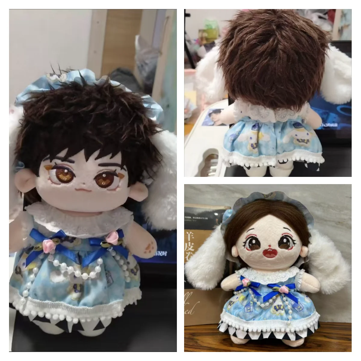 2025 New 20CM Doll ClothesBlue fresh Lolita dress with cute headdress and socks decoration Doll Accessories Love and Deepspace