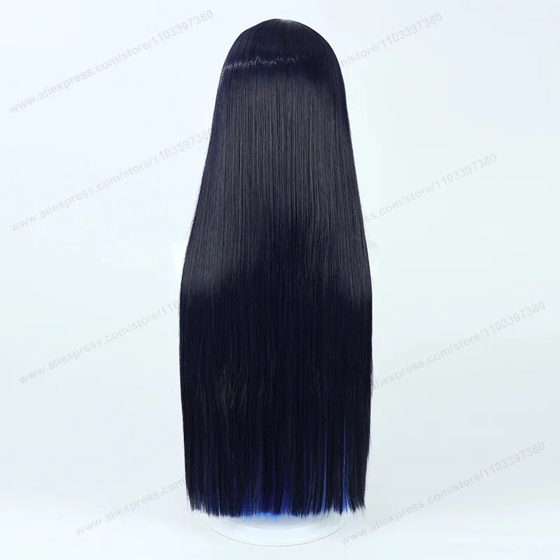 Jomae Saori Cosplay 75cm Black Mixed Blue Long Synthetic Women Wig Heat Resistant Hair High Quality Wigsx,5;d'2.y;8'
