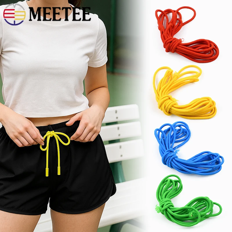 

10/20/50M 5mm Colored Elastics Rope HairBand Garment Rubber Bands Pants Waistband Bungee Cord Stretch Tape Sewing Accessories