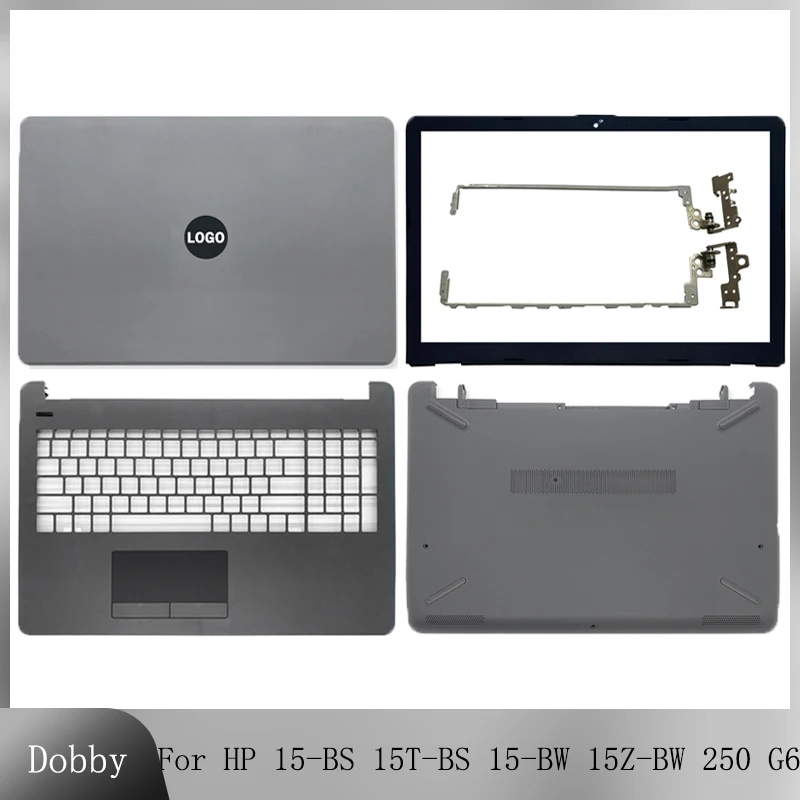 For HP 15-BS 15T-BS 15-BW 15Z-BW 250 G6 255 G6 Laptop LCD Back Cover/Front Bezel/LCD Hinges/Palmrest/Bottom Case 929893-001 Gray