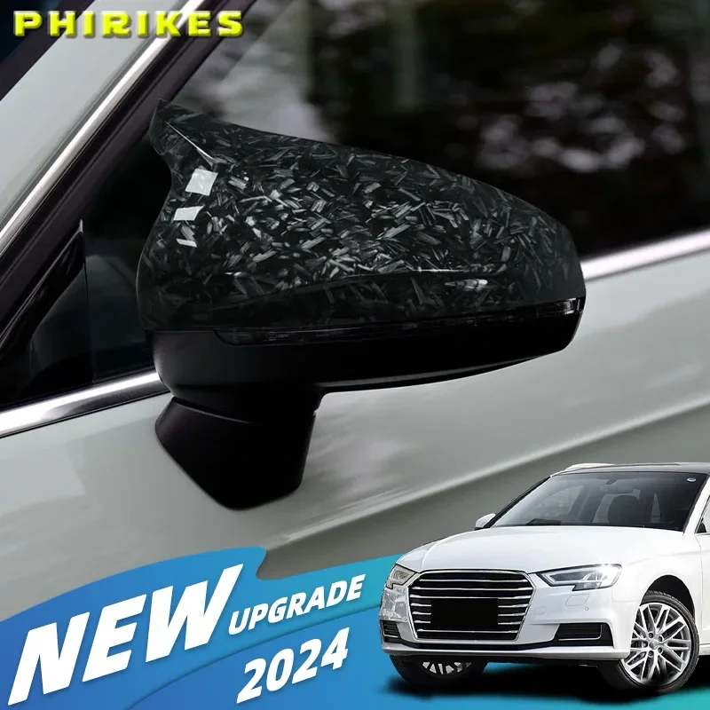 For Audi A3 8V S3 RS3 2014 2014-2020 Non Lane Assist Mirror Cover Carbon Fiber Side Rear View Cap Reverse Case Replacement