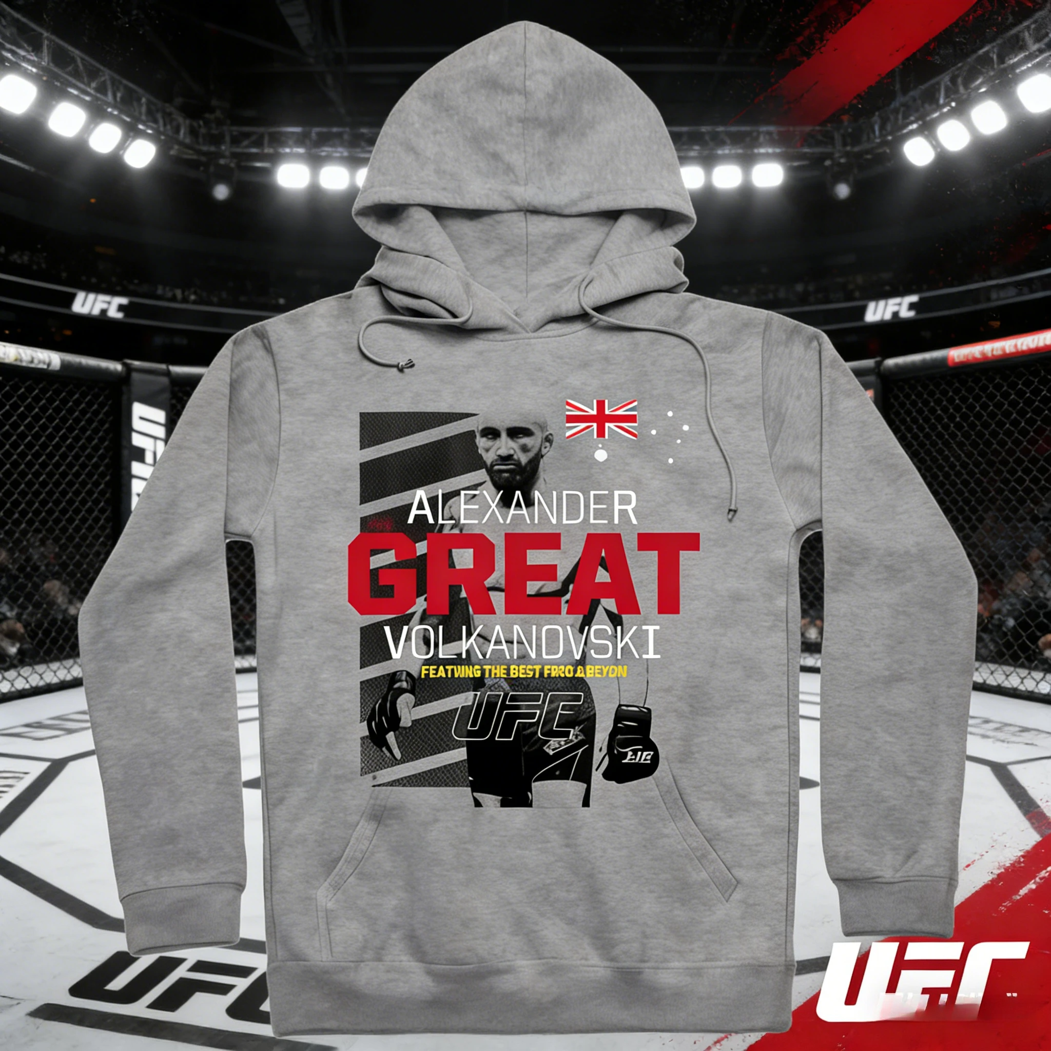 

Спортивная одежда UFCAlexander Volkanovski 2026 осень/зима из чистого хлопка с принтом, дышащая, с капюшоном, подходит как мужчинам, так и женщинам