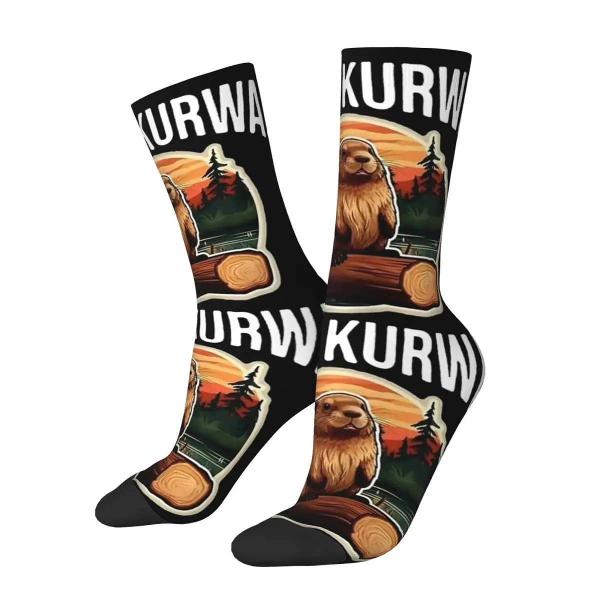 Harajuku Bober Kurwa Bobr Football Socks Beaver Polish Polyester Long Socks for Women Men Breathable