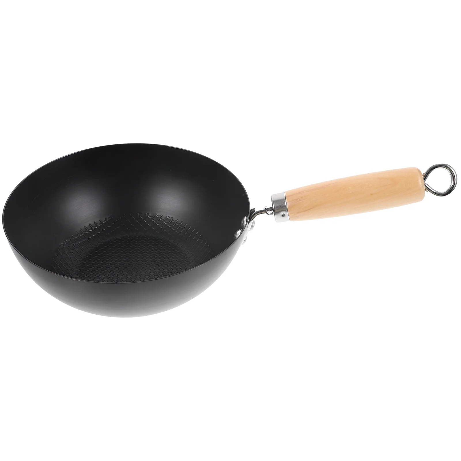 

Flat Bottom Wok Frying Pan Gas Stove Round Pans Japanese Work on Kitchen Supply Cooking Pot Small