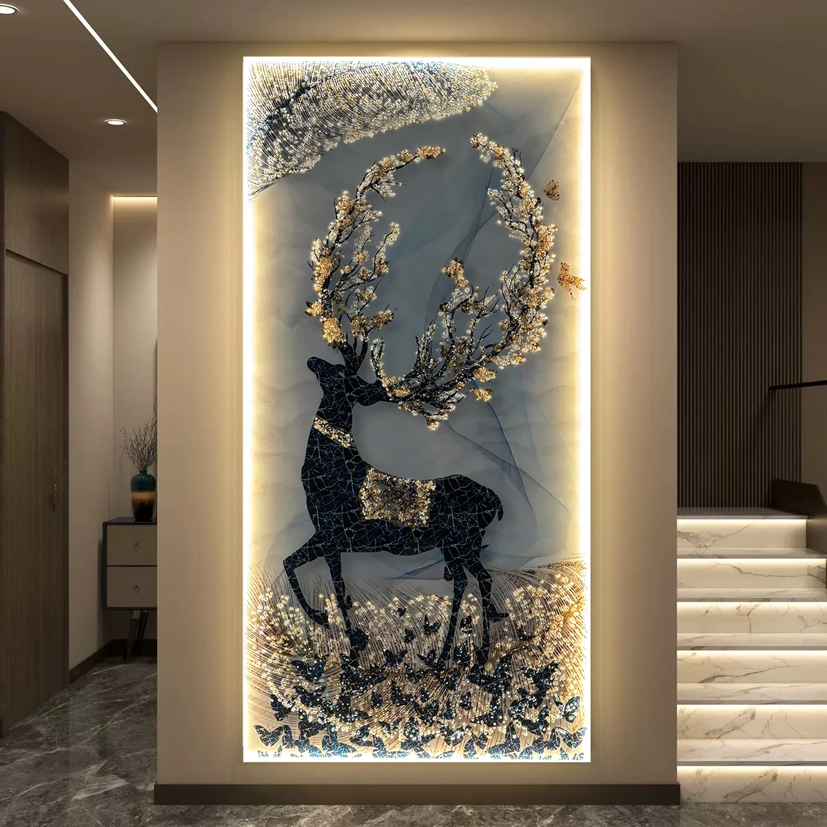 

светодиодный светильник для крыльца, вертикальная версия, свет, роскошный вход, декоративная живопись для крыльца, светодиодная световая живопись, высококачественная атмосферная